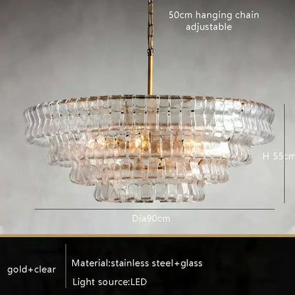 Modern gold cascading crystal pendant lights dining room chandelier