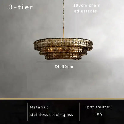 Modern gold cascading crystal pendant lights dining room chandelier