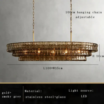 Modern gold cascading crystal pendant lights dining room chandelier