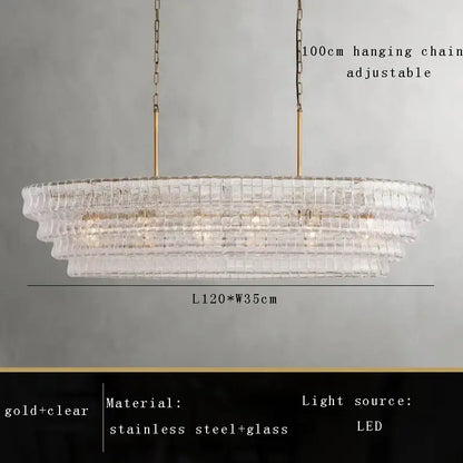 Modern gold cascading crystal pendant lights dining room chandelier