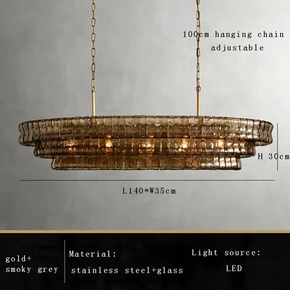 Modern gold cascading crystal pendant lights dining room chandelier