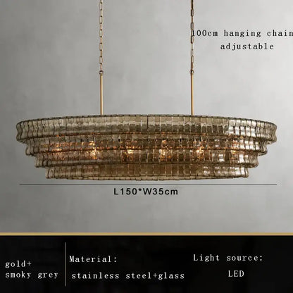 Modern gold cascading crystal pendant lights dining room chandelier