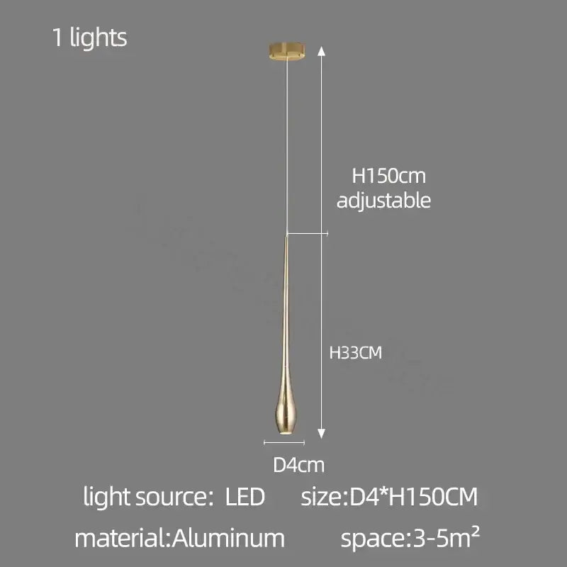 Modern gold cascading led ceiling chandelier for living room