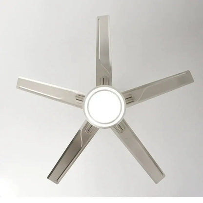 Modern gold ceiling fan with led light and stainless steel blade bedroom