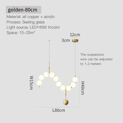Modern gold modern chandelier light fixture for living room