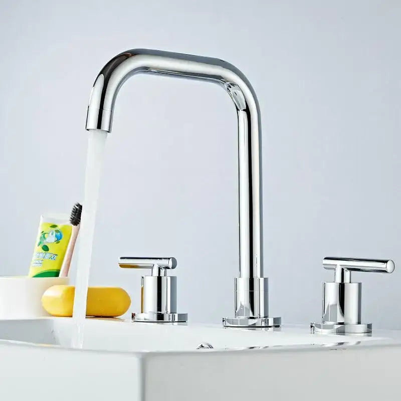 Modern gold & chrome brass basin faucet kitchen sink tap