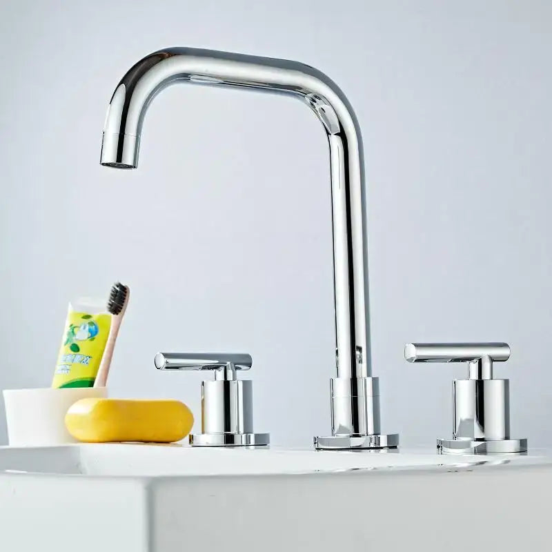 Modern gold & chrome brass basin faucet kitchen sink tap