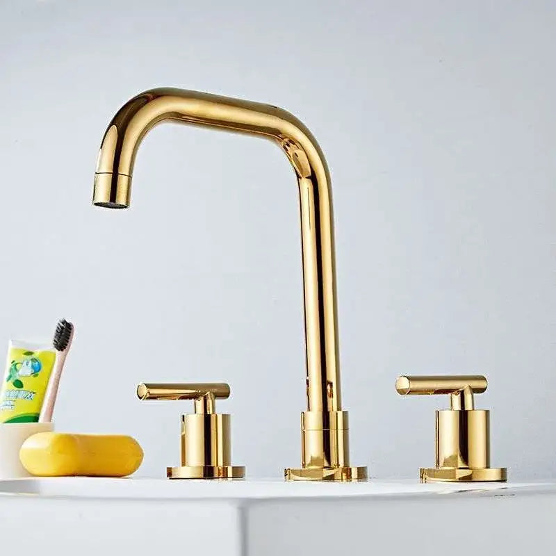 Modern gold & chrome brass basin faucet kitchen sink tap