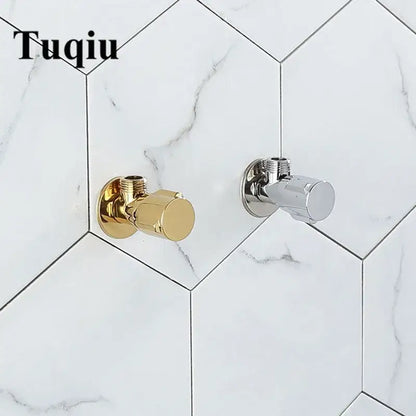 Modern gold & chrome brass triangle valve bathroom water control