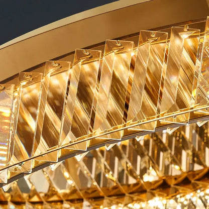 Modern gold & chrome crystal led ceiling lamp living room luxury light
