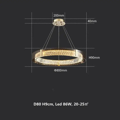 Modern gold & chrome crystal led ceiling lamp living room luxury light