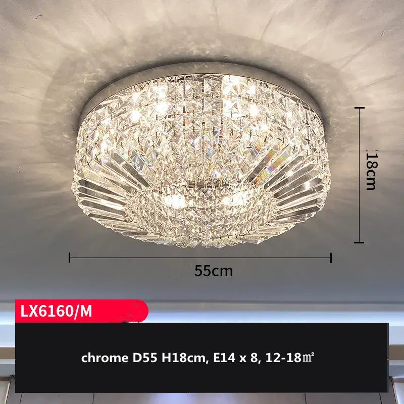 Modern gold & chrome crystal led ceiling lights living room chandelier