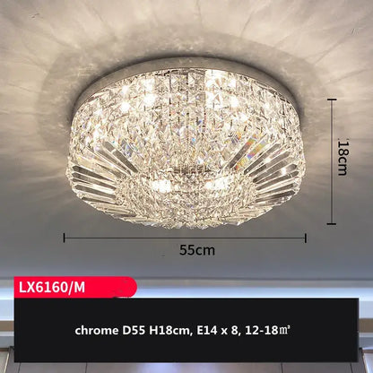 Modern gold & chrome crystal led ceiling lights living room chandelier