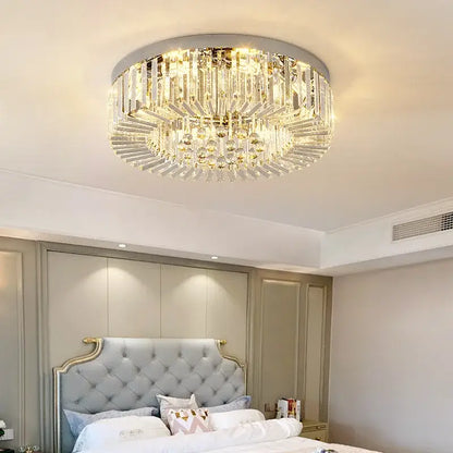 Modern gold & chrome crystal led ceiling lights living room chandelier