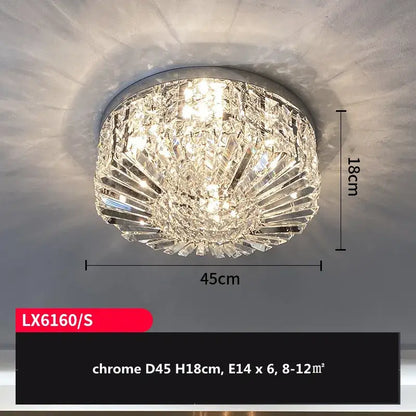 Modern gold & chrome crystal led ceiling lights living room chandelier