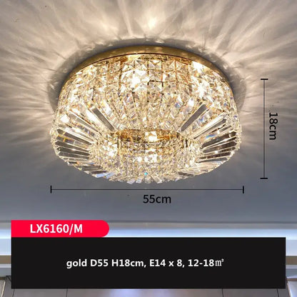 Modern gold & chrome crystal led ceiling lights living room chandelier