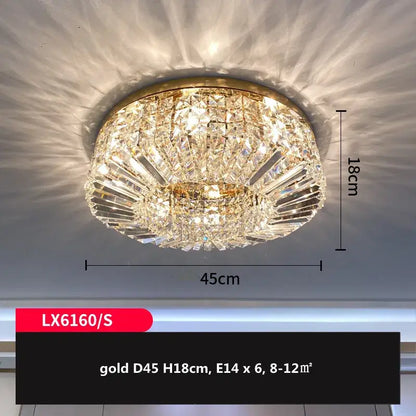 Modern gold & chrome crystal led ceiling lights living room chandelier
