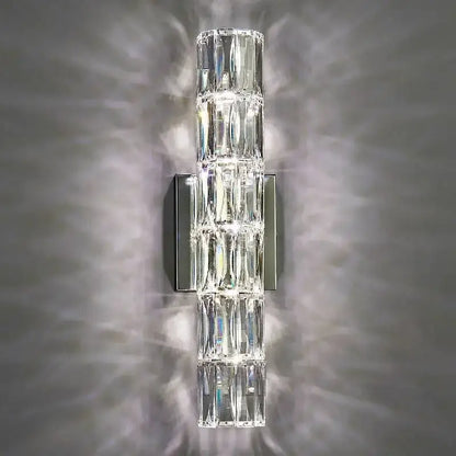 Modern gold & chrome crystal wall lamp bedroom geometric sconce