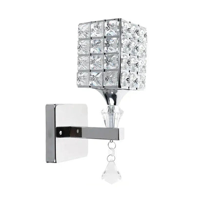 Modern gold & chrome crystal wall sconce bedroom teardrop light