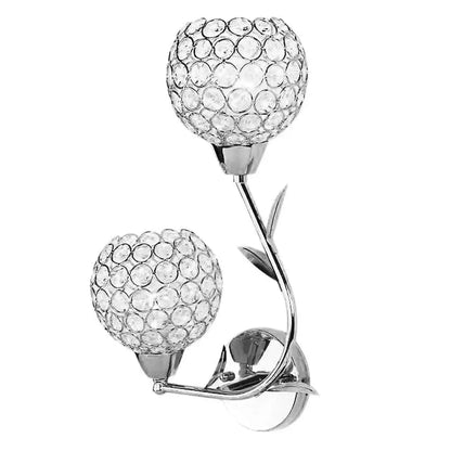 Modern gold & chrome crystal wall sconce bedroom teardrop light