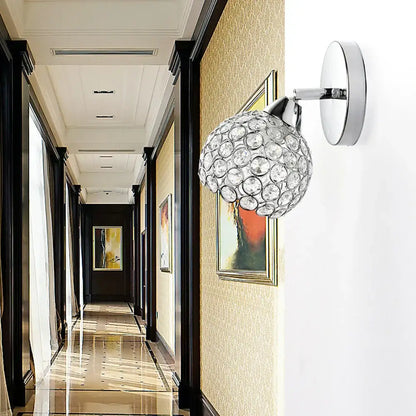 Modern gold & chrome crystal wall sconce bedroom teardrop light