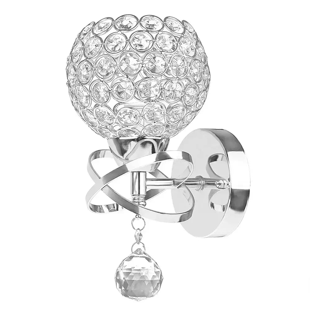Modern gold & chrome crystal wall sconce bedroom teardrop light