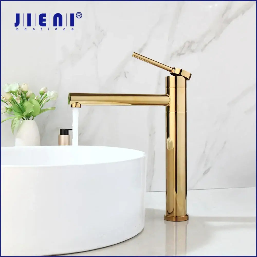 Modern gold & chrome single handle basin faucet bathroom mixer