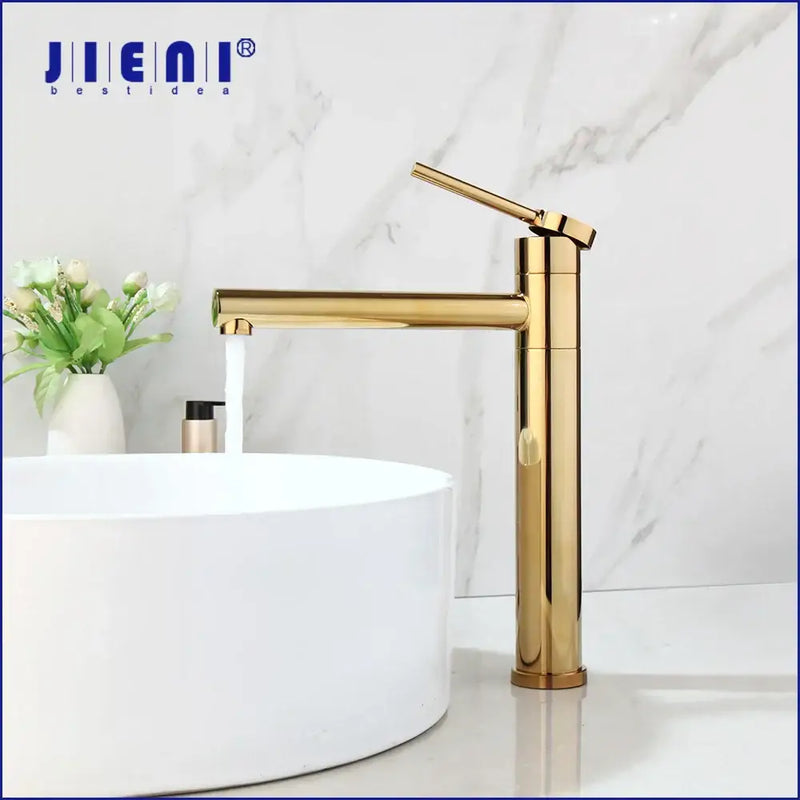 Modern gold & chrome single handle basin faucet bathroom mixer