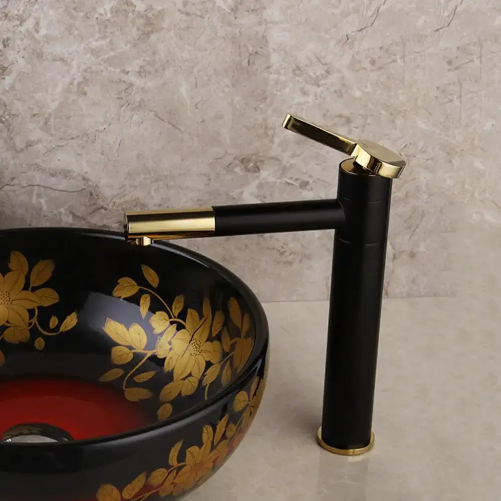 Modern gold & chrome single handle basin faucet bathroom mixer