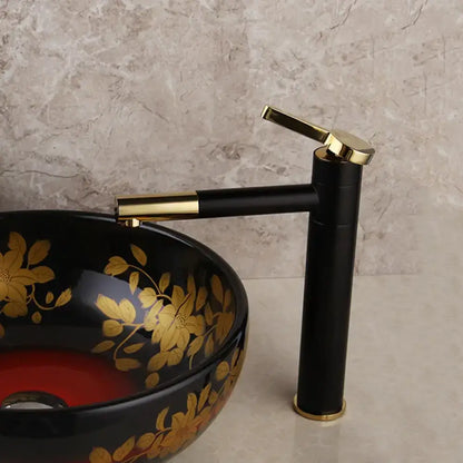 Modern gold & chrome single handle basin faucet bathroom mixer