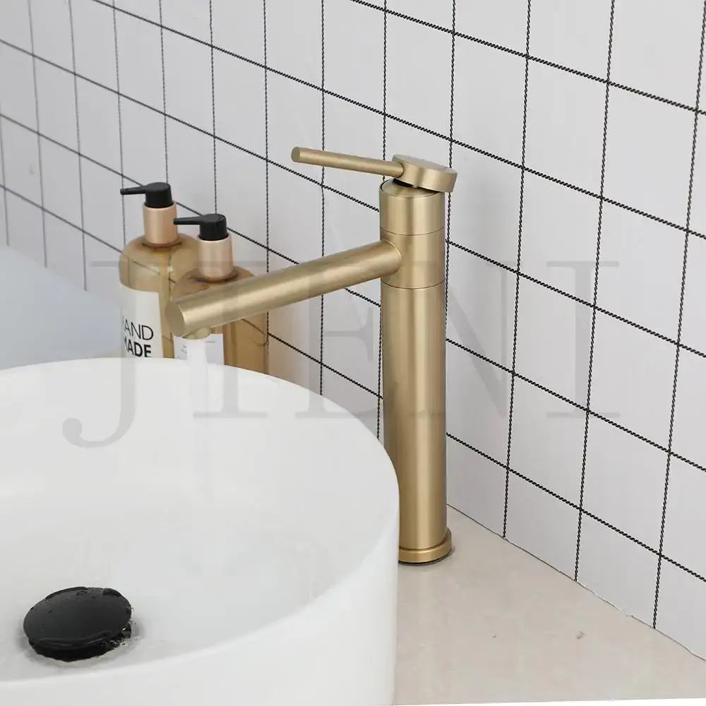 Modern gold & chrome single handle basin faucet bathroom mixer