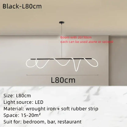 Modern gold circle note linear light bedroom pendant lamp