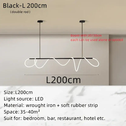 Modern gold circle note linear light bedroom pendant lamp