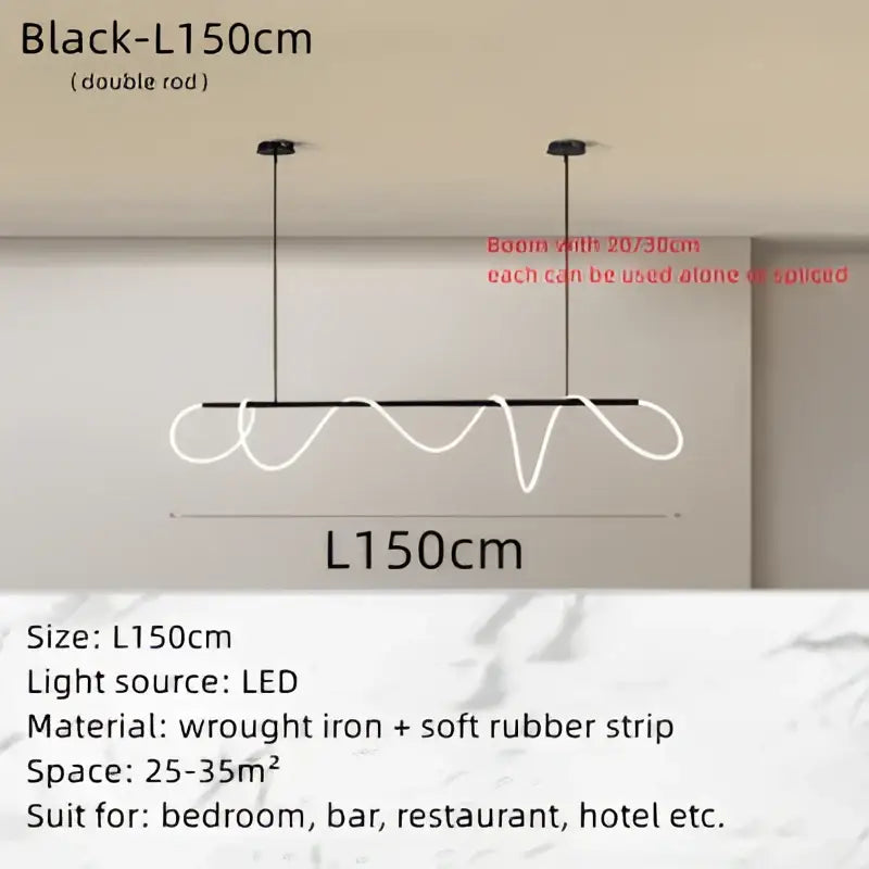 Modern gold circle note linear light bedroom pendant lamp