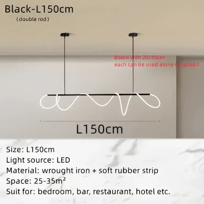 Modern gold circle note linear light bedroom pendant lamp