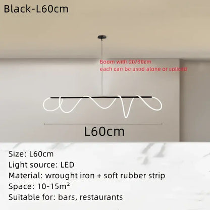 Modern gold circle note linear light bedroom pendant lamp