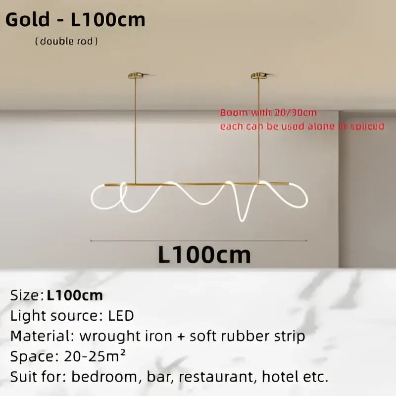 Modern gold circle note linear light bedroom pendant lamp