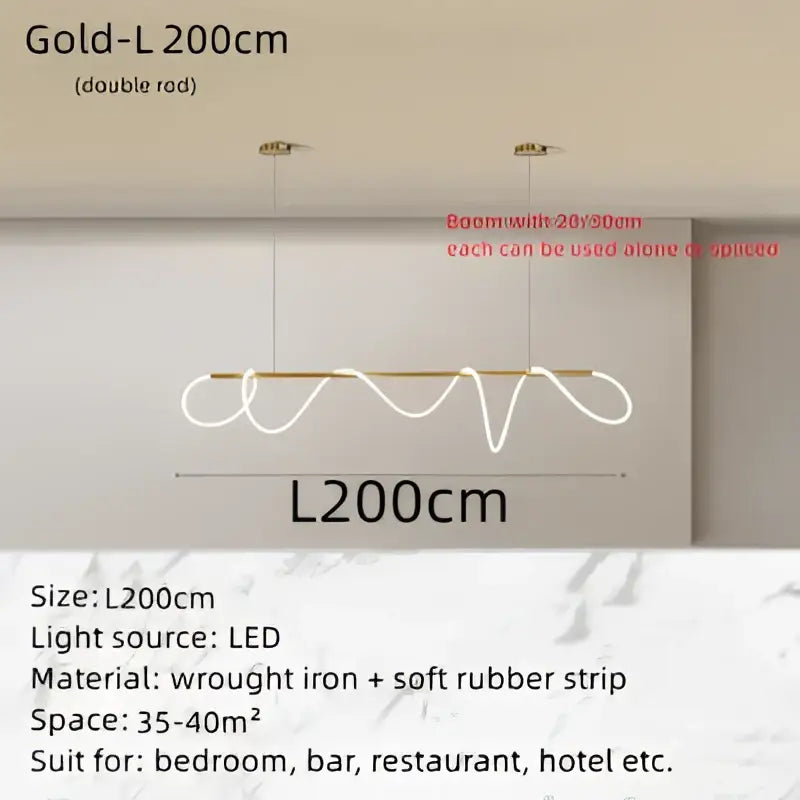 Modern gold circle note linear light bedroom pendant lamp