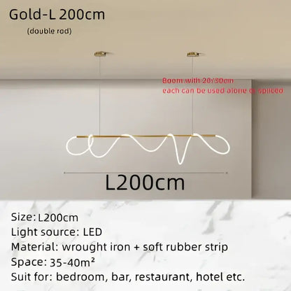 Modern gold circle note linear light bedroom pendant lamp