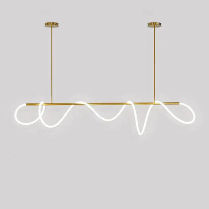 Modern gold circle note linear light bedroom pendant lamp