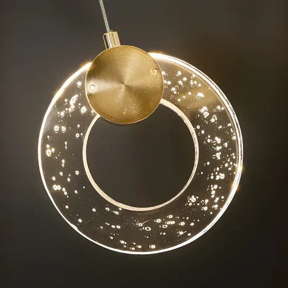 Modern gold circular crystal led chandelier living room light