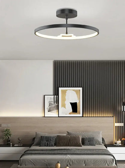 Modern gold circular led ceiling lamp bedroom minimalist lighting
