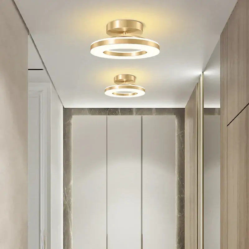 Modern gold circular led ceiling lamp for living room