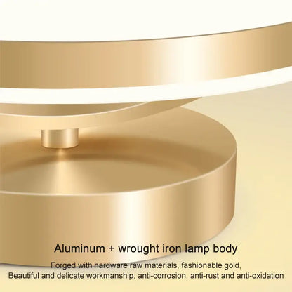 Modern gold circular led ceiling lamp for living room