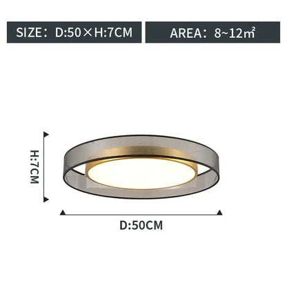 Modern gold circular led ceiling light bedroom with transparent frame