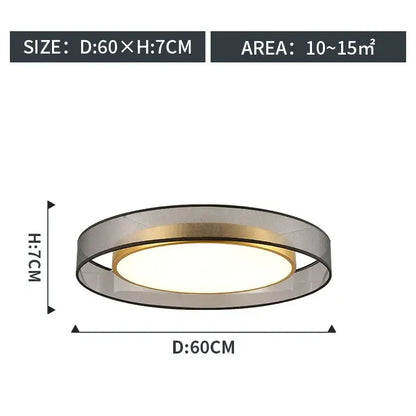 Modern gold circular led ceiling light bedroom with transparent frame