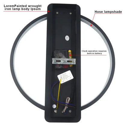 Modern gold circular led wall lamp wall clock bedroom backlight
