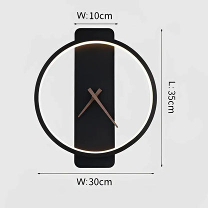 Modern gold circular led wall lamp wall clock bedroom backlight