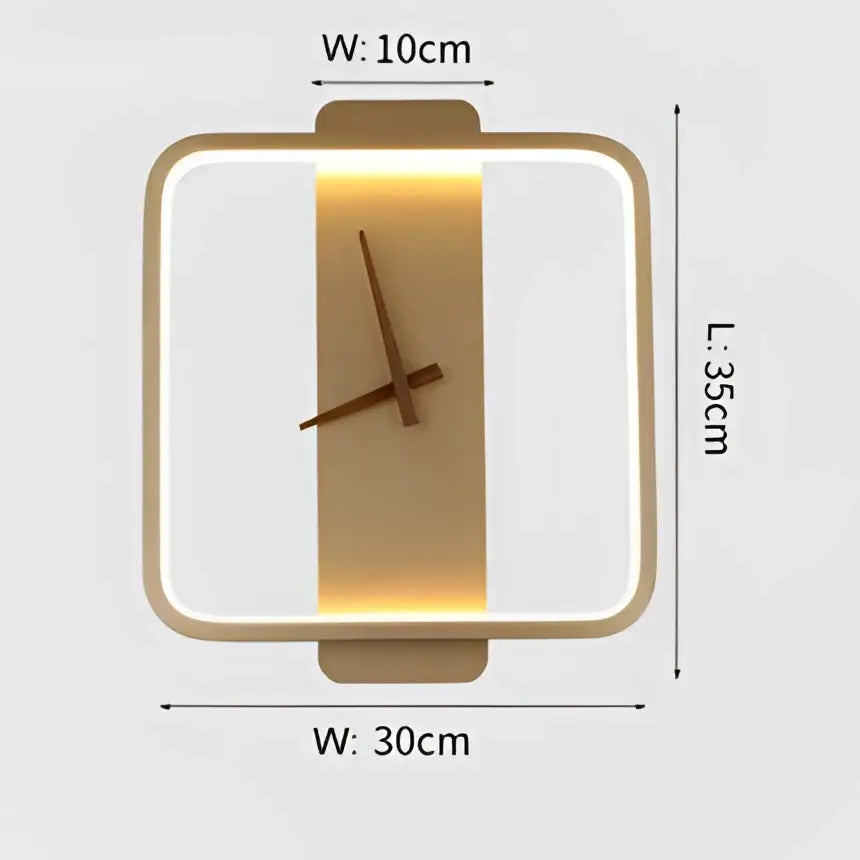 Modern gold circular led wall lamp wall clock bedroom backlight