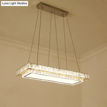 Modern gold clear crystal blocks chandelier dining room light